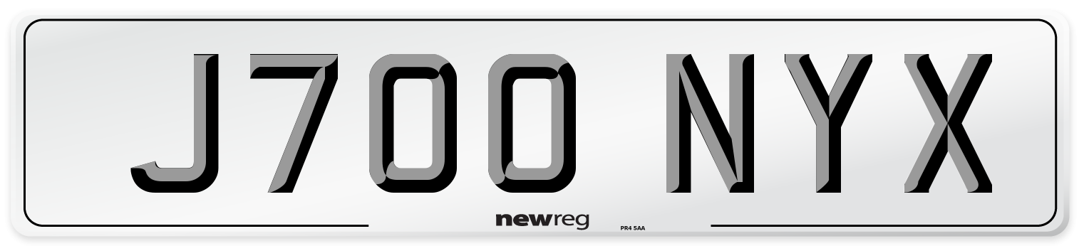 J700 NYX Number Plate from New Reg